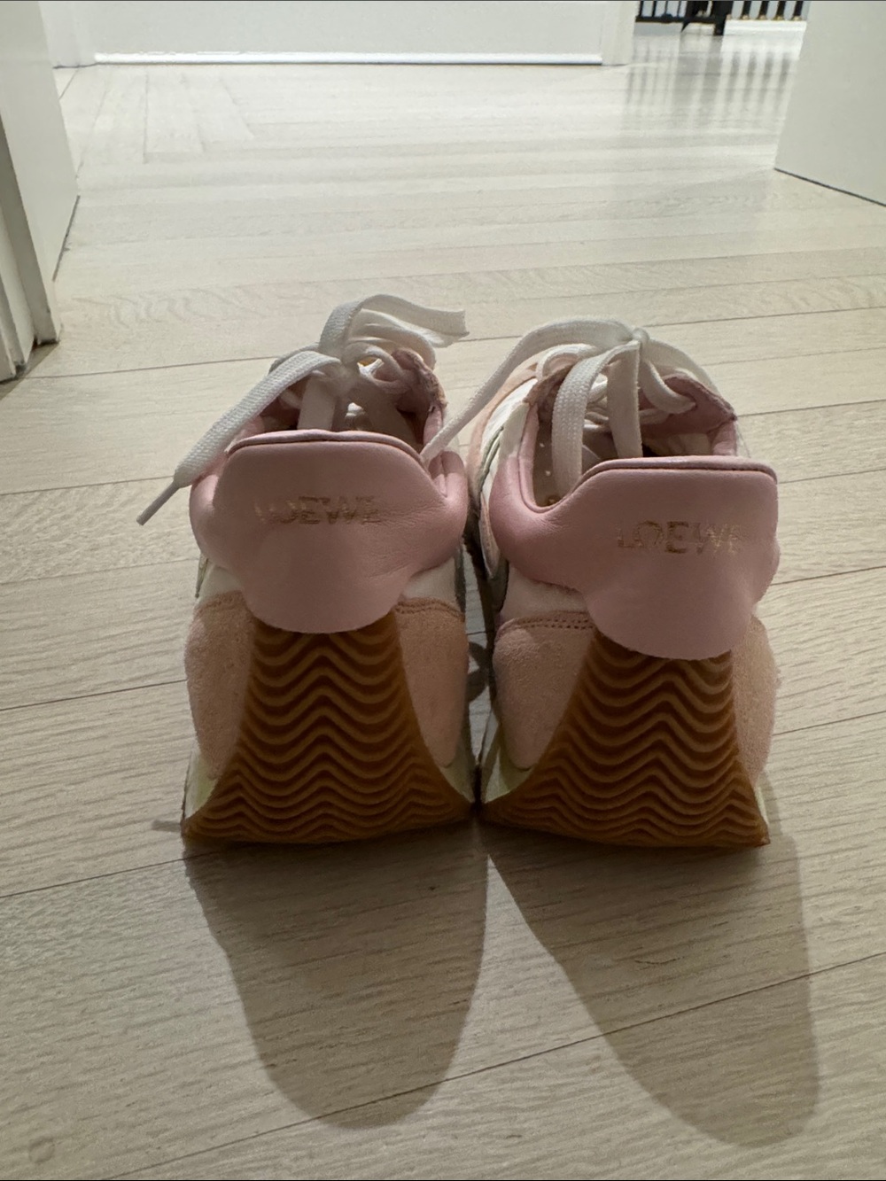 Loewe Pink, White & Sage Lace-Up Women's Sneakers - Picture 5 of 7